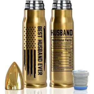 Gold Stainless Steel Bullet Tumbler, Best Husband Ever Writing -  Husband Gifts